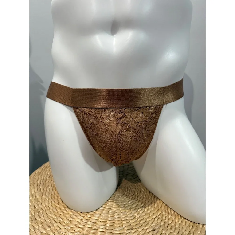 Cosabella Never Say Never Men's Lace Jock Strap Nude TRE Size M NWT